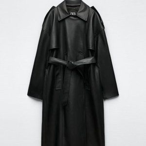 ZARA - FAUX LEATHER TRENCH COAT